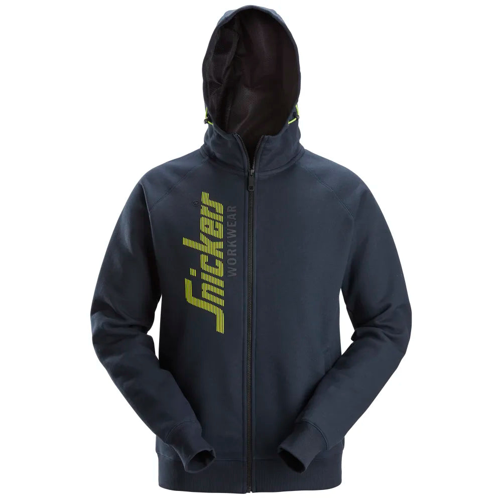 Snickers 2846 Logo Hoodie Met Rits 9500 Navy