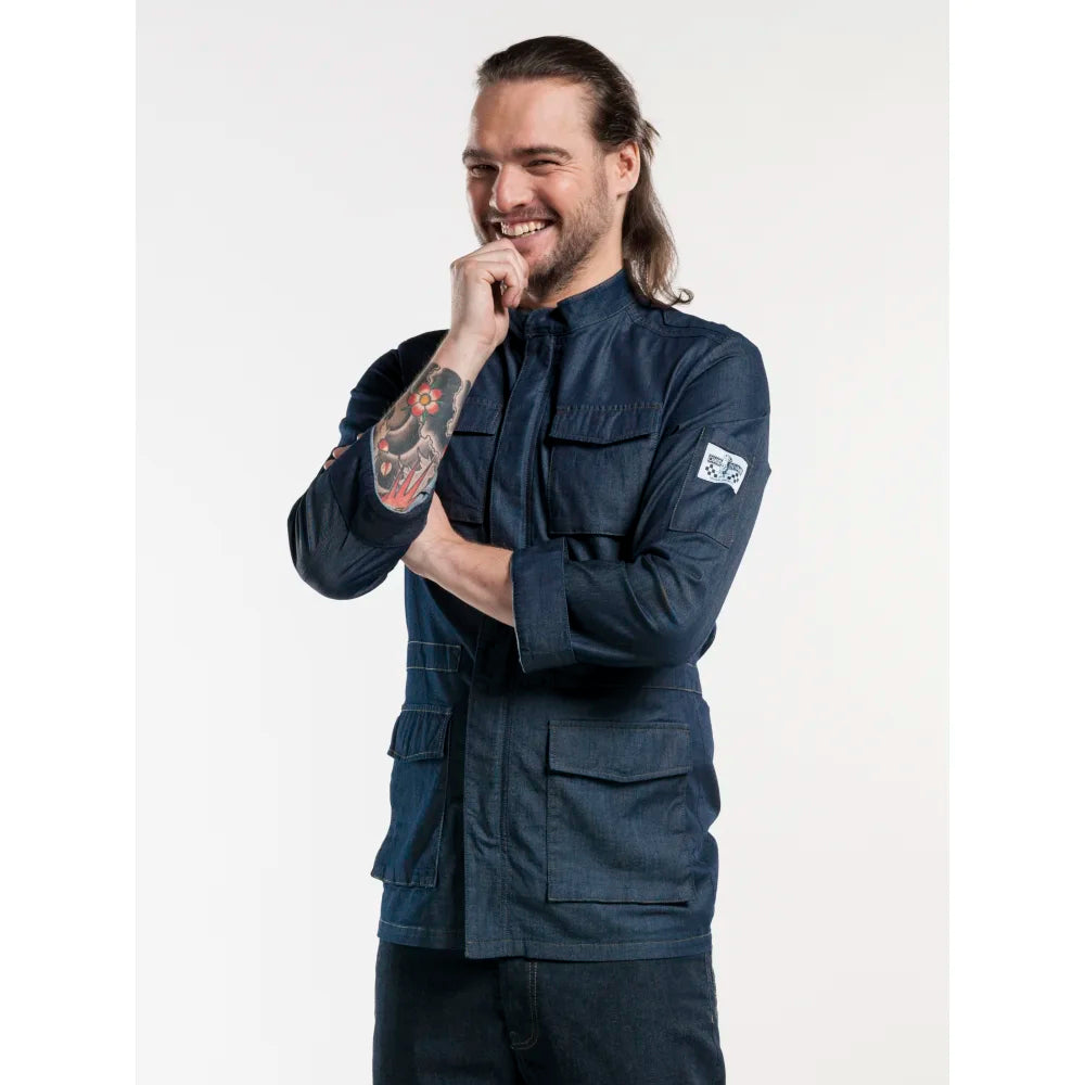Chaud Devant Koksbuis Parka Blue Denim Stretch