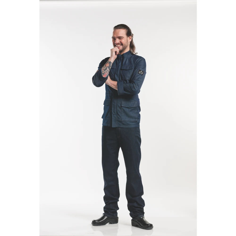 Chaud Devant Koksbuis Parka Blue Denim Stretch