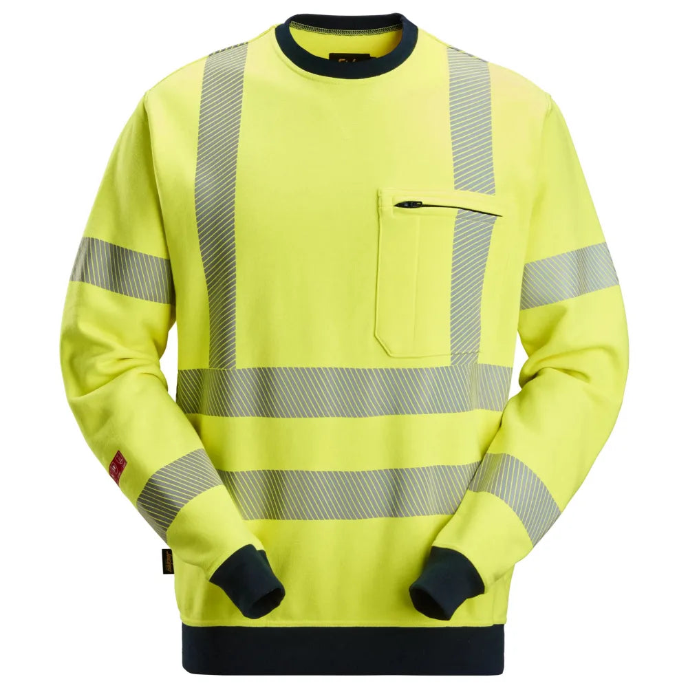 Snickers 2863 Protecwork High-Vis Klasse 3 Sweatshirt 6695 High Visibility Yellow Navy
