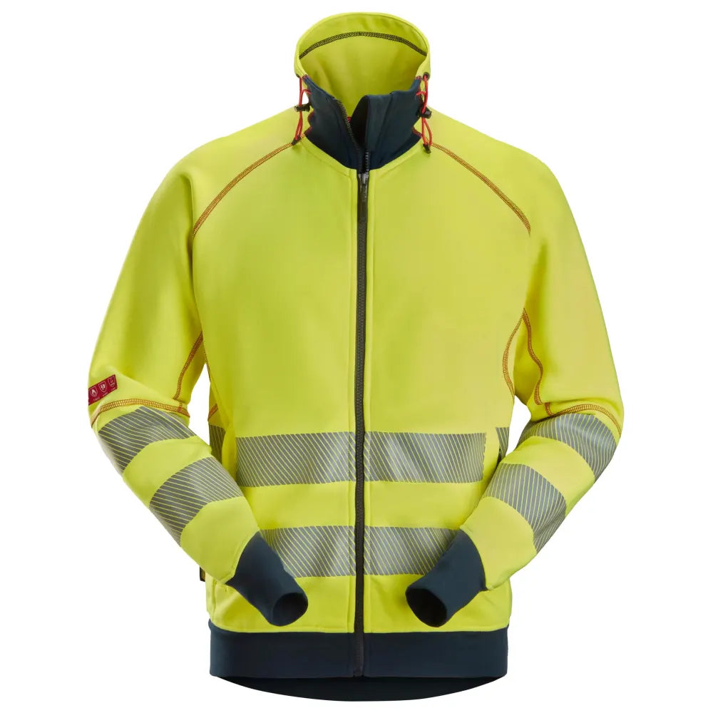 Snickers 2868 Protecwork High-Vis Klasse 3/2 Vlamboog Sweatshirt Met Rits 6695 High Visibility Yellow Navy