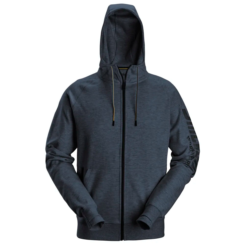 Snickers 2895 Logo Hoodie Met Rits 4500 Dark Navy Melange