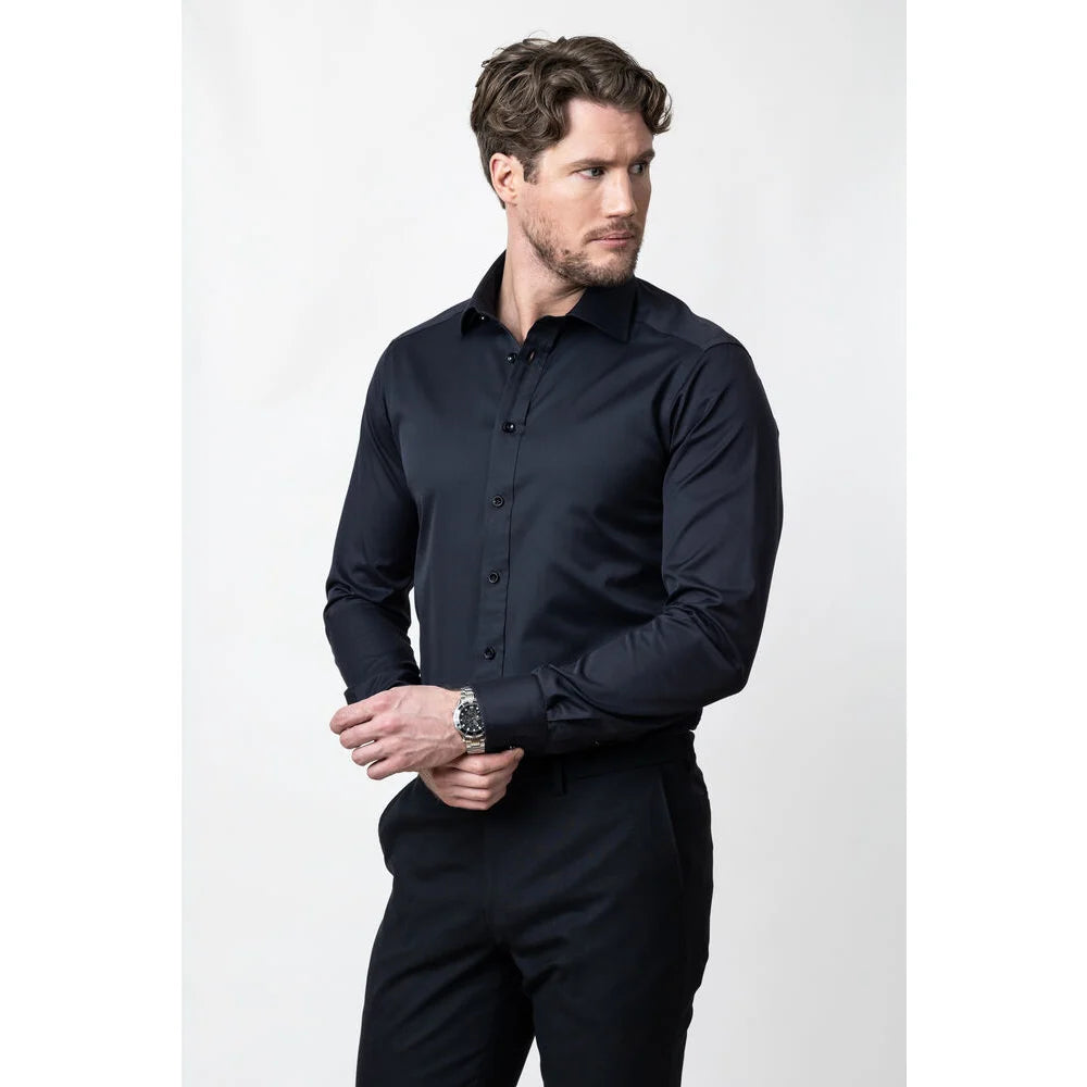 J.Harvest & Frost Green Bow 01 Hemd Regular Fit Heren Zwart