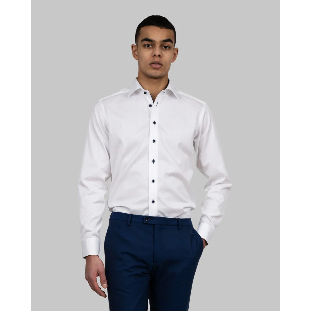 J.Harvest & Frost Red Bow 20 Hemd Slim Fit Heren Wit Marine