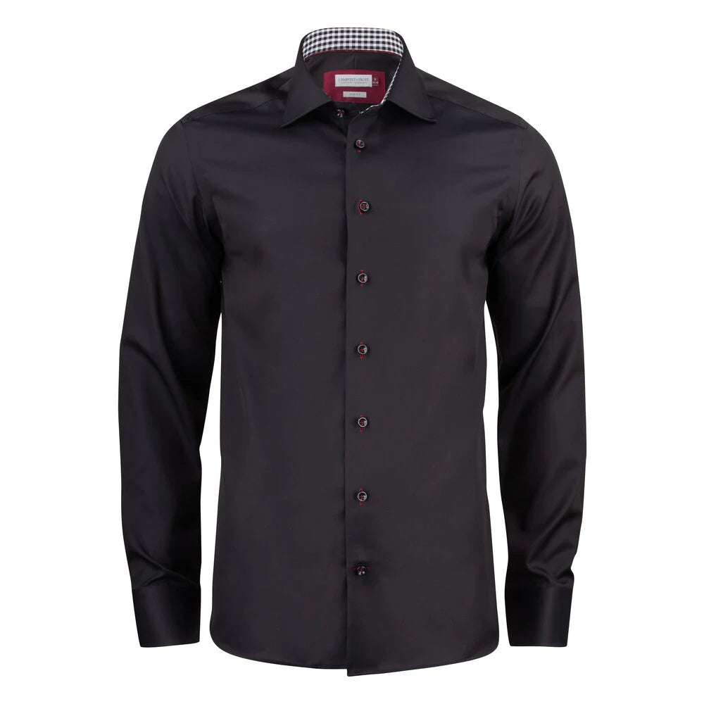 J.Harvest & Frost Red Bow 20 Hemd Slim Fit Heren Zwart Rood
