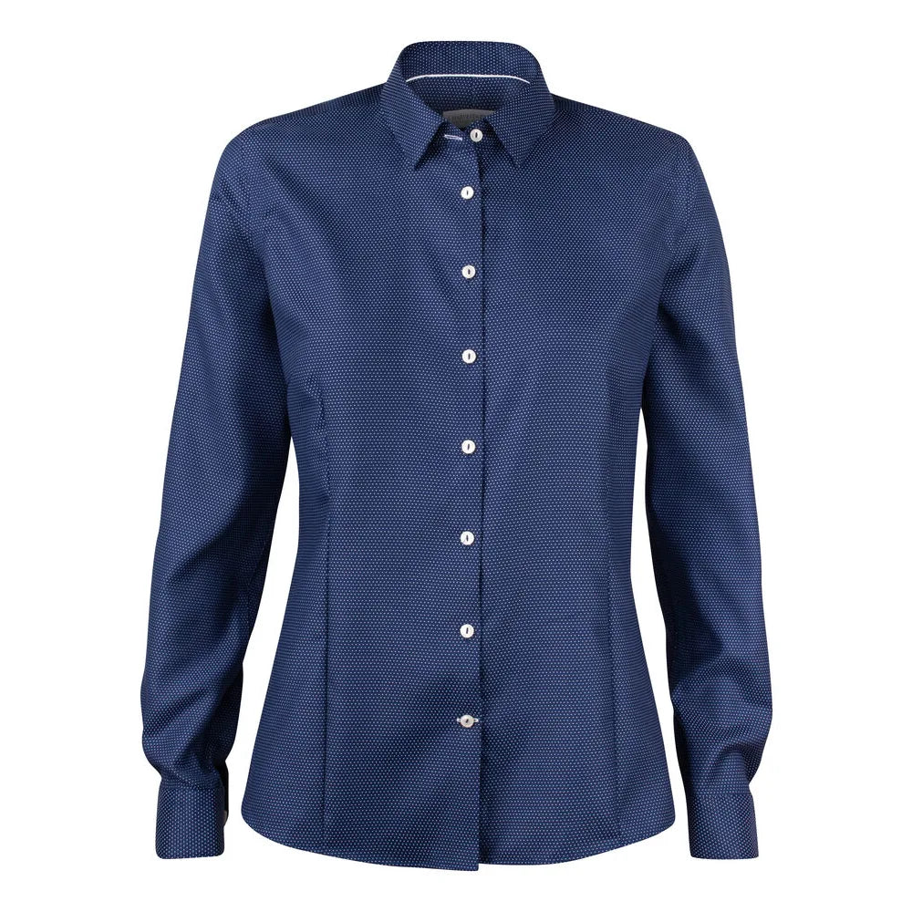 J.Harvest & Frost Purple Bow 49 Hemd Dames Marine Witte Stip