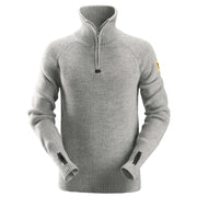 Snickers 2905 Allroundwork Wollen Sweater Met Halve Rits 2800 Grey Melange
