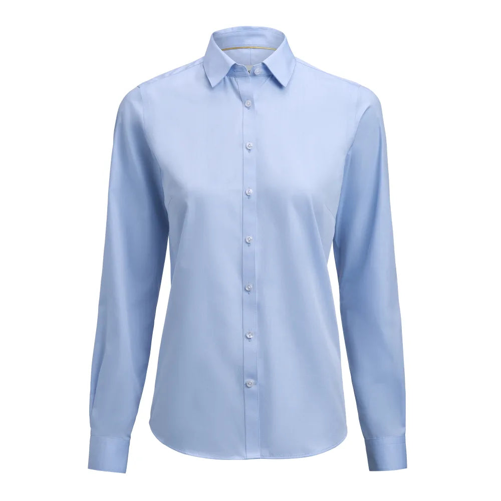 J.Harvest & Frost Yellow Bow 50 Hemd Contemporary Fit Dames Hemelsblauw