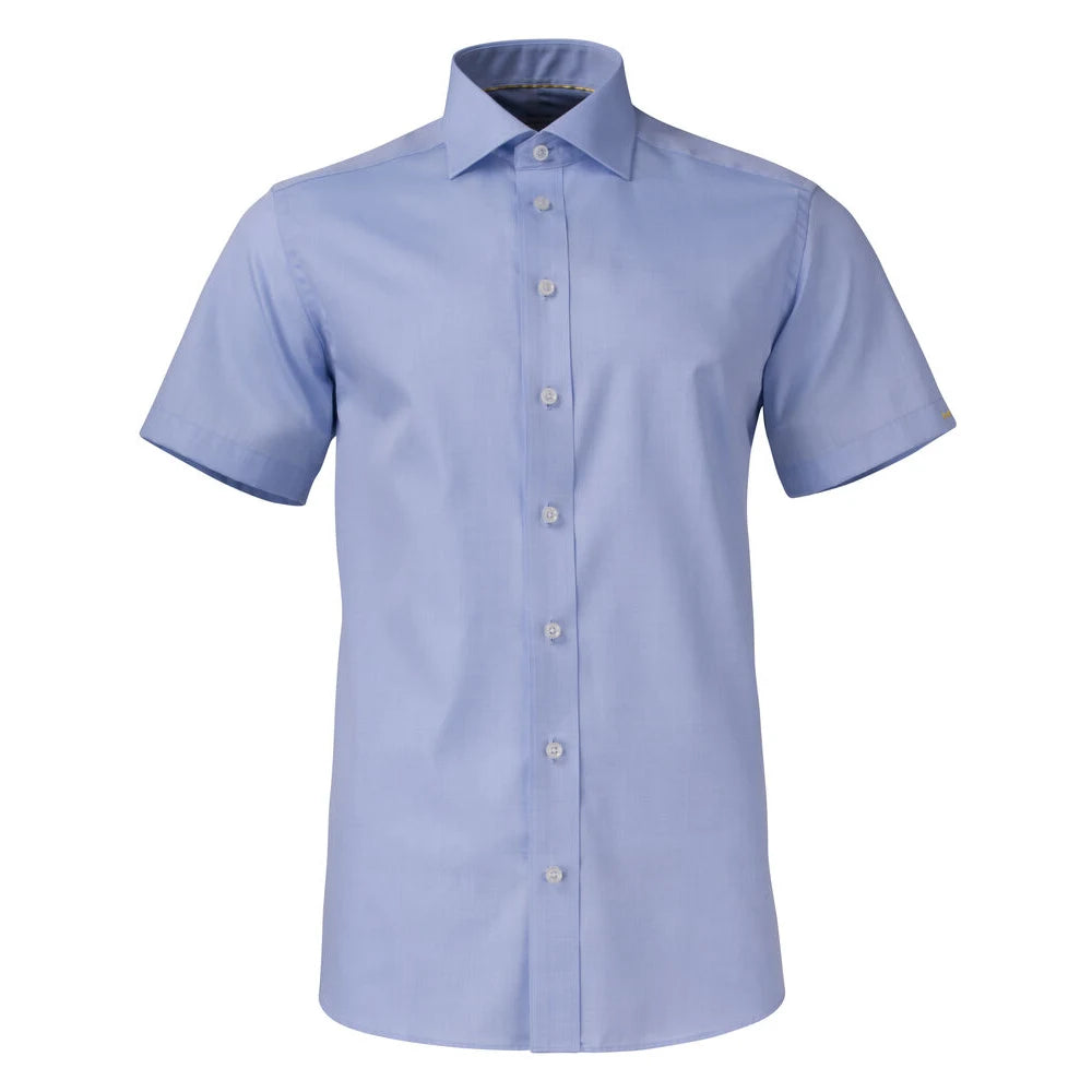 J.Harvest & Frost Yellow Bow 50 S/S Hemd Slim Fit Heren Hemelsblauw