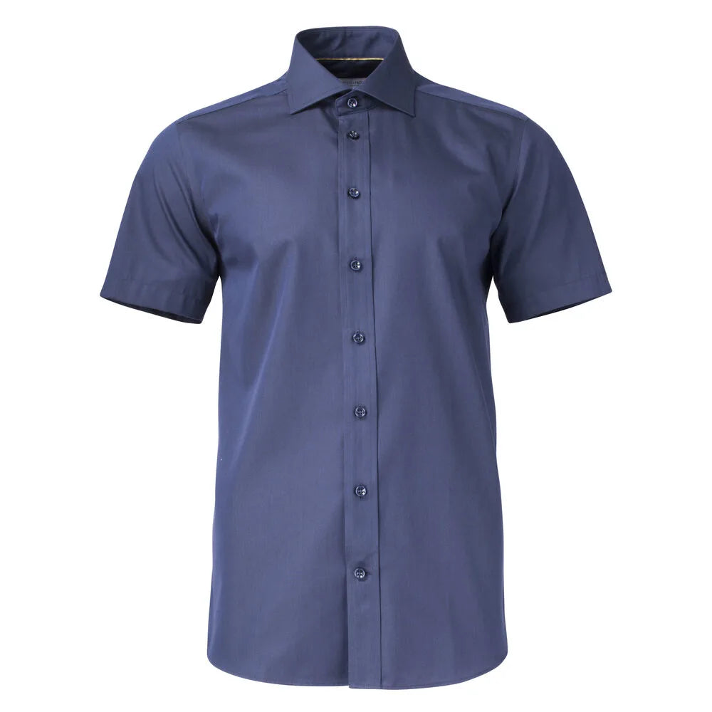 J.Harvest & Frost Yellow Bow 50 S/S Hemd Slim Fit Heren Marine