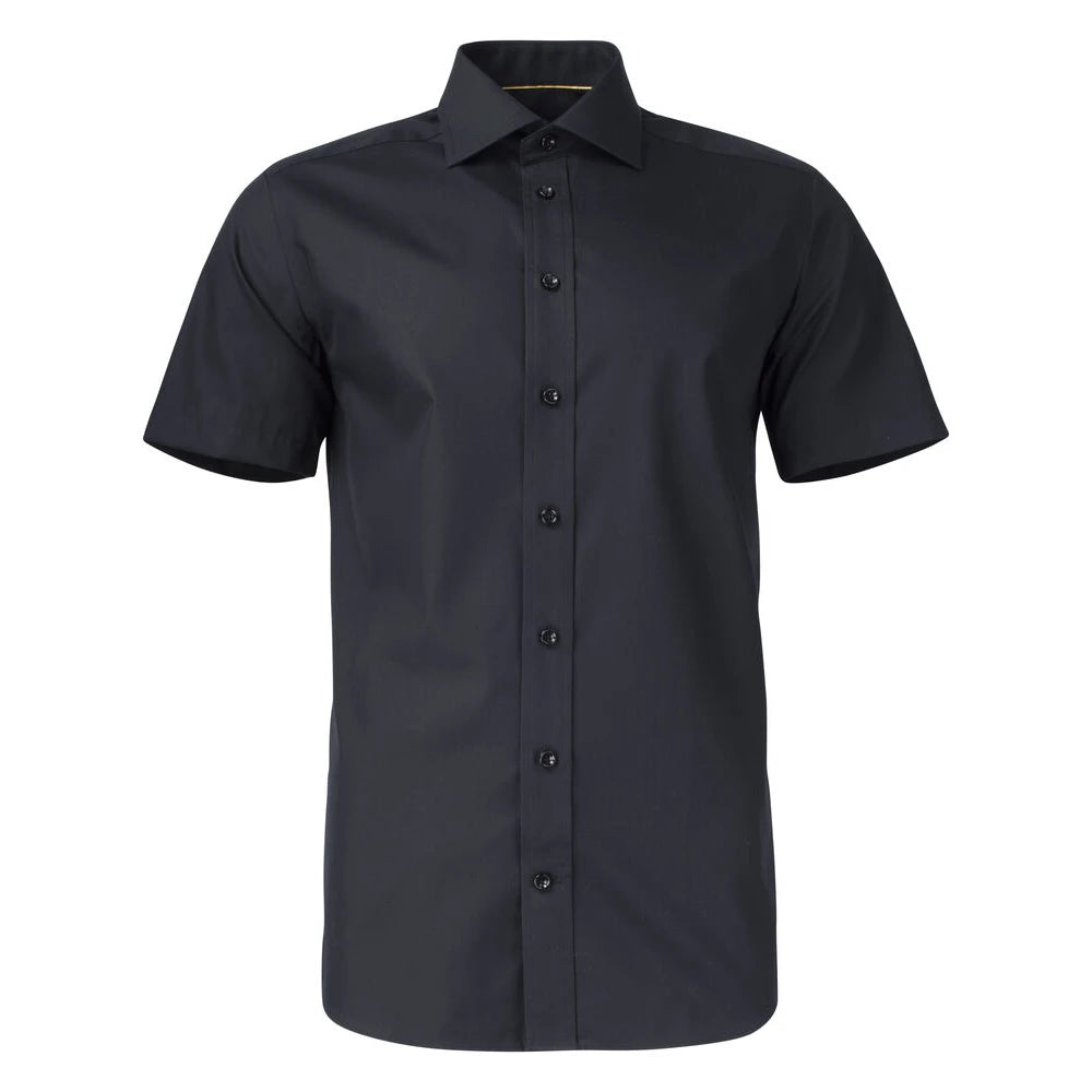 J.Harvest & Frost Yellow Bow 50 S/S Hemd Slim Fit Heren Zwart