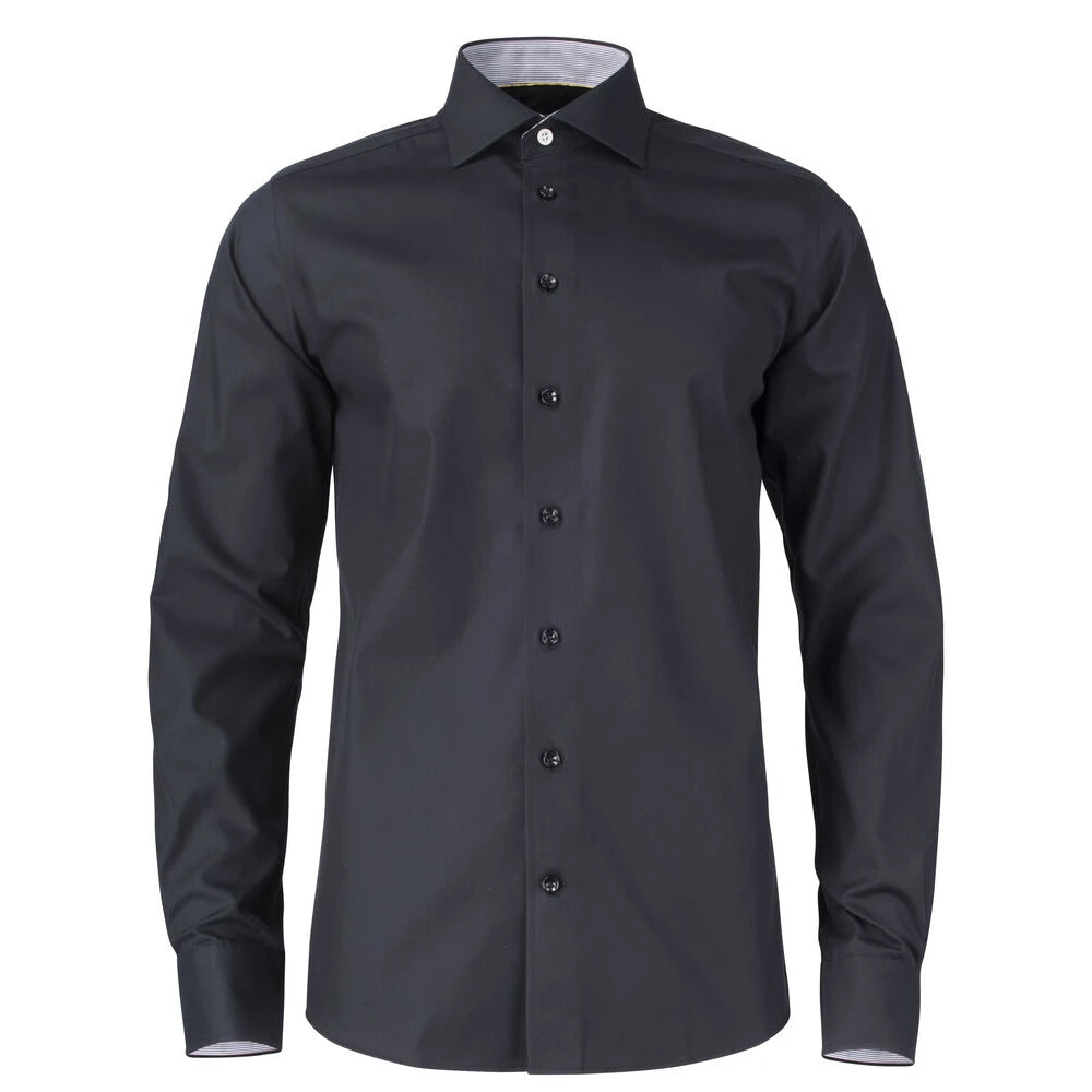 J.Harvest & Frost Yellow Bow 51 Hemd Slim Fit Heren Zwart