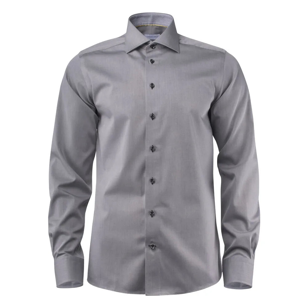 J.Harvest & Frost Yellow Bow 51 Hemd Slim Fit Heren Grijs Zwart