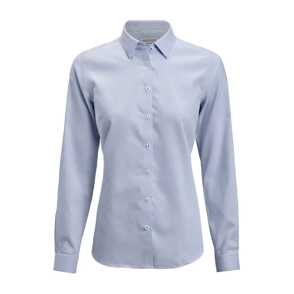 J.Harvest & Frost Yellow Bow 55 Hemd Contemporary Fit Dames Hemelsblauw