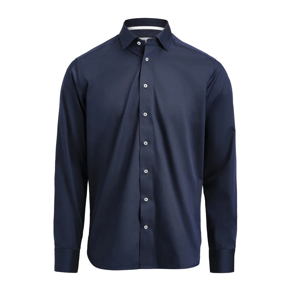 J.Harvest & Frost Yellow Bow 56 Slim Fit Marine Wit