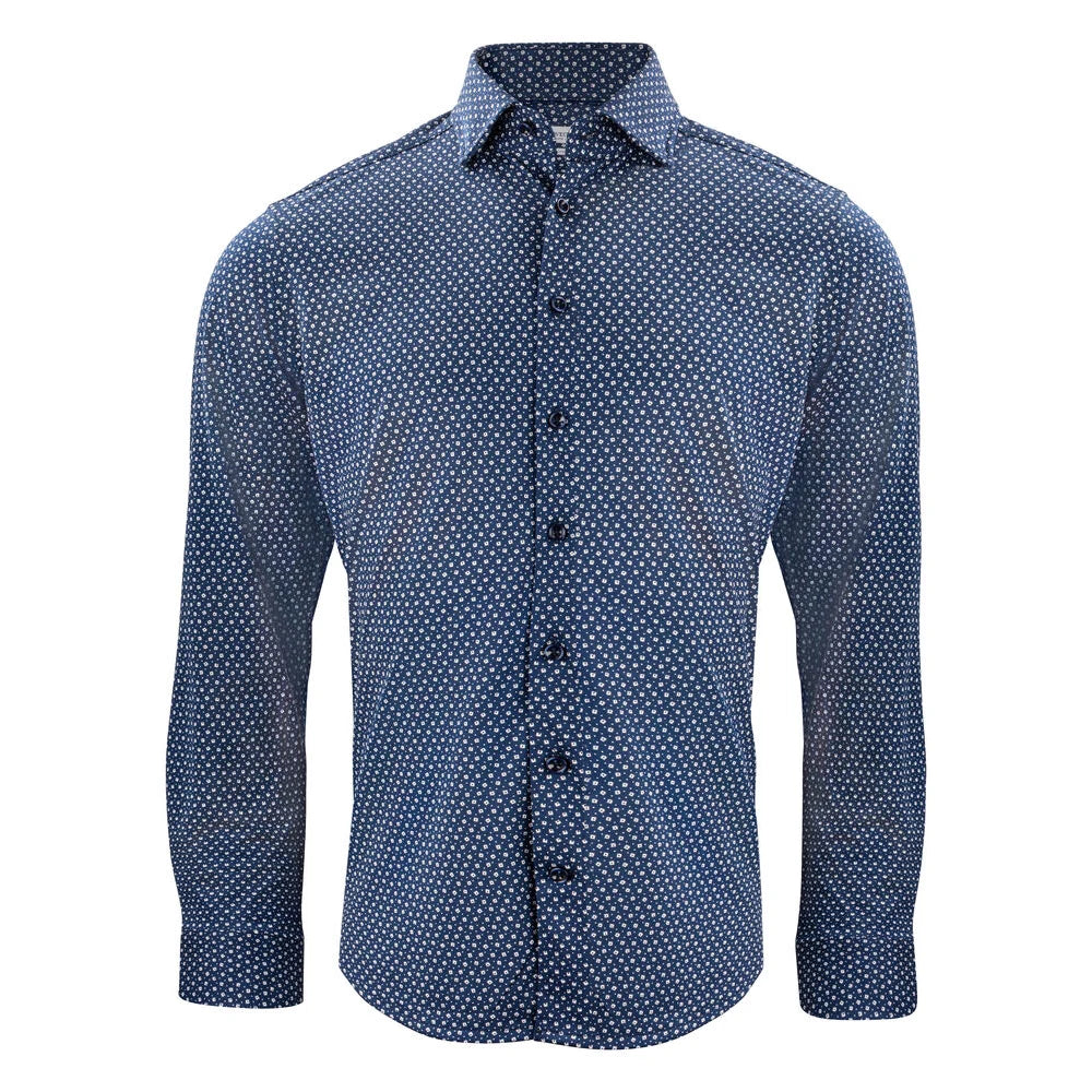 J.Harvest & Frost Indigo Bow 131 Hemd Slim Fit Heren Marine Print