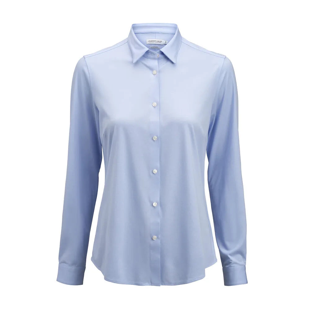 J.Harvest & Frost Indigo Bow 132 Hemd Contemporary Fit Dames Hemelsblauw