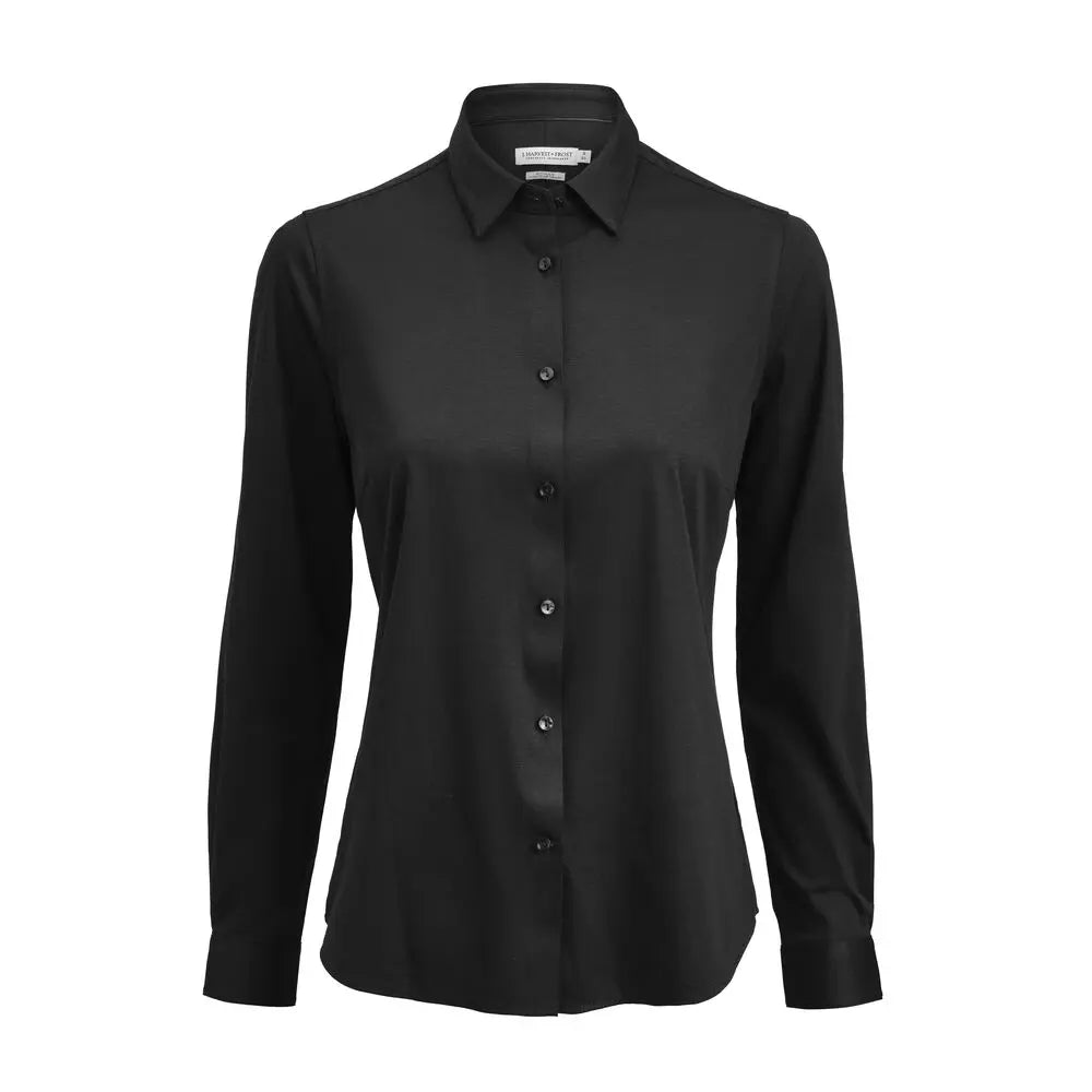 J.Harvest & Frost Indigo Bow 132 Hemd Contemporary Fit Dames Zwart