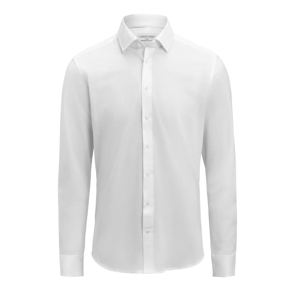 J.Harvest & Frost Indigo Bow 135 Hemd Slim Fit Heren Wit