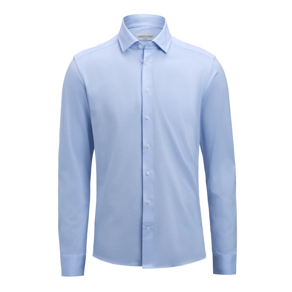 J.Harvest & Frost Indigo Bow 135 Hemd Slim Fit Heren Hemelsblauw