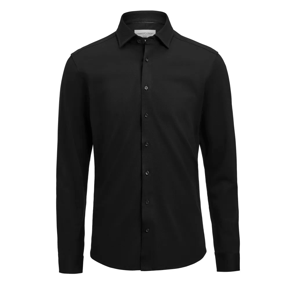 J.Harvest & Frost Indigo Bow 135 Hemd Slim Fit Heren Zwart
