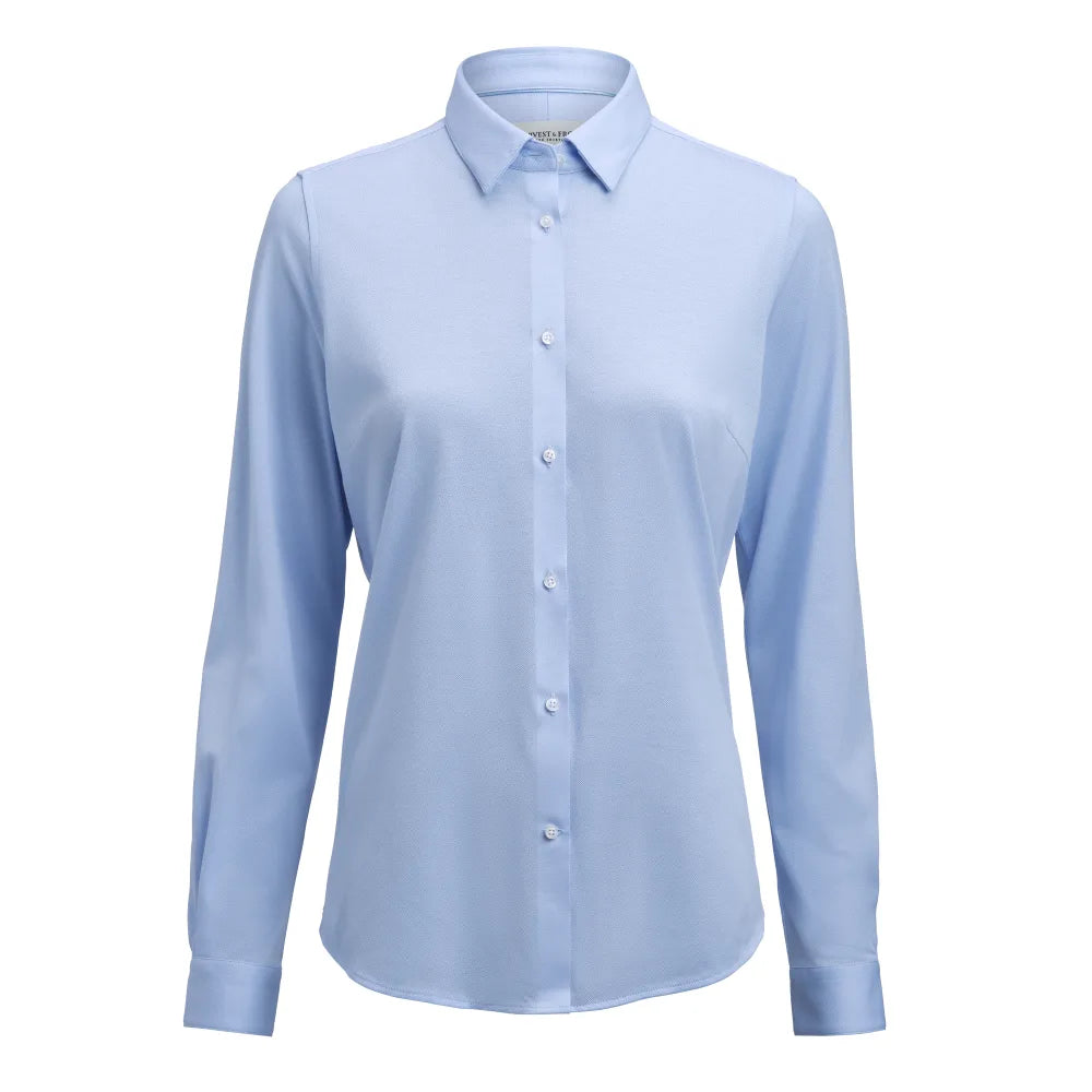 J.Harvest & Frost Indigo Bow 135 Hemd Contemporary Fit Dames Hemelsblauw