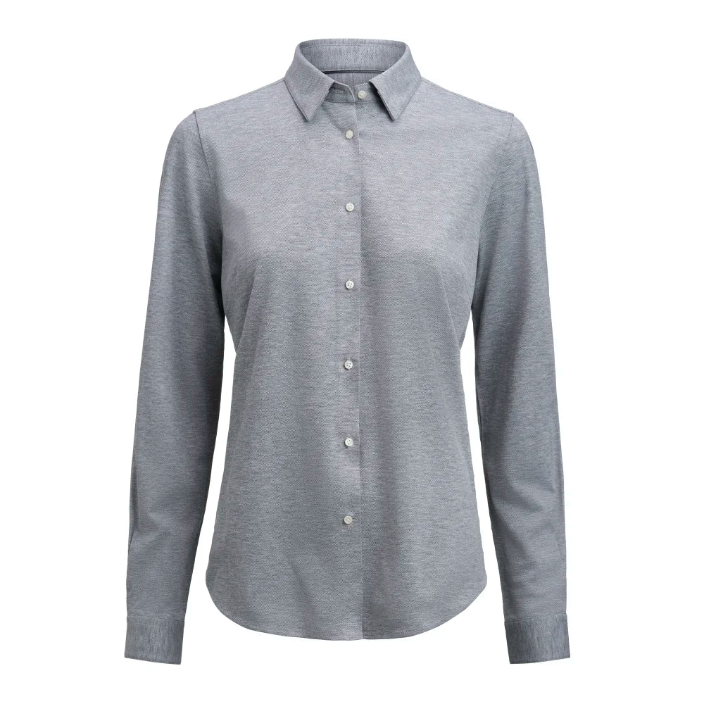 J.Harvest & Frost Indigo Bow 135 Hemd Contemporary Fit Dames Grijs Mêlée