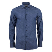 J.Harvest & Frost Purple Bow 143 Hemd Slim Fit Heren Indigo Paisley Fijn Twill