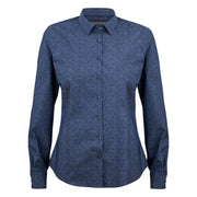 J.Harvest & Frost Purple Bow 143 Hemd Dames Indigo Paisley Fijn Twill
