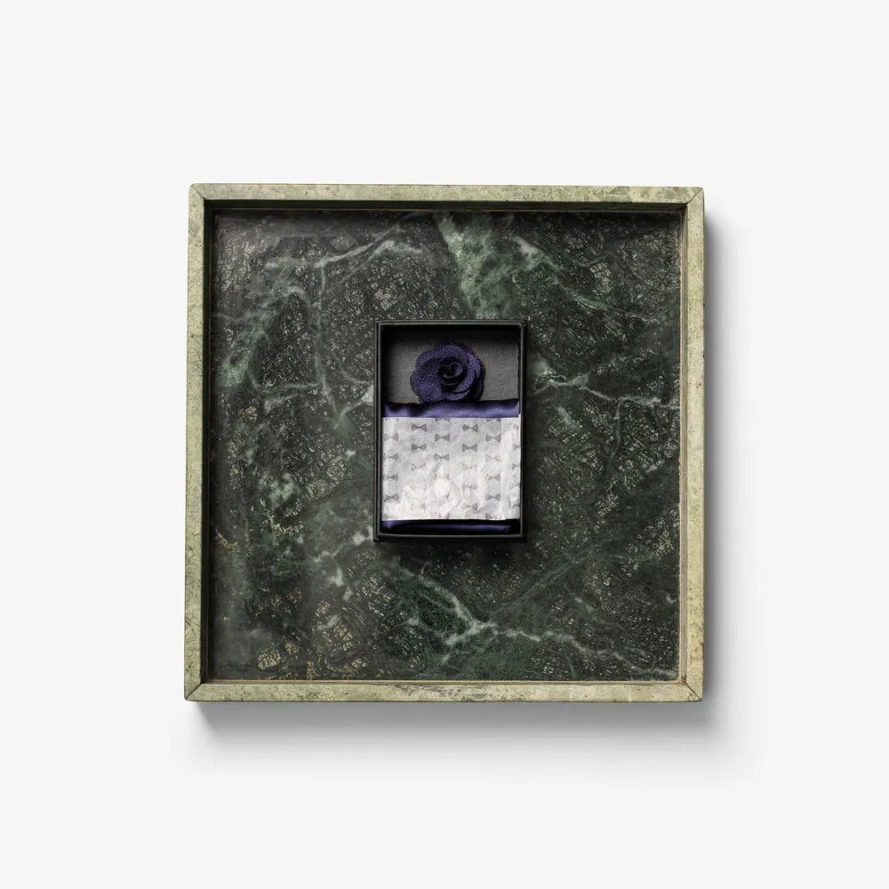 J.Harvest & Frost Solid Hankie & Lapel Pin With Giftbox Marine