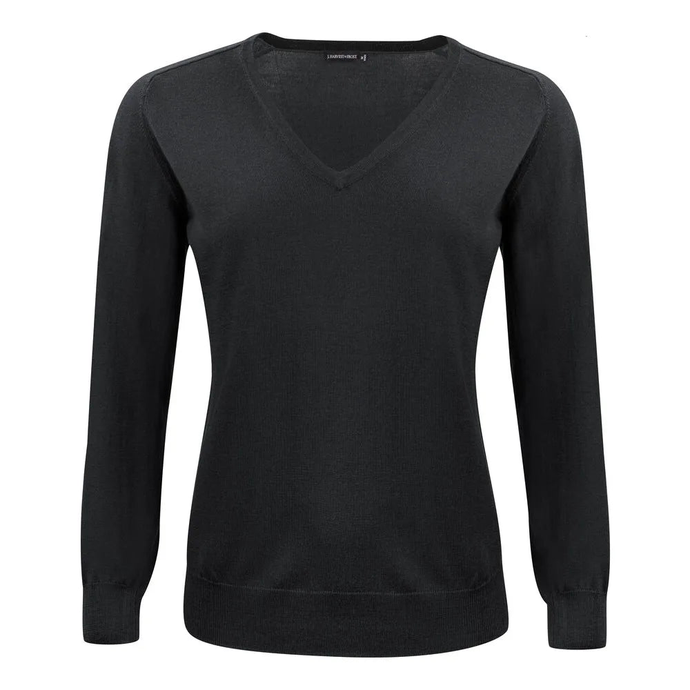 J.Harvest & Frost Merino V Gebreide Sweater Dames Zwart