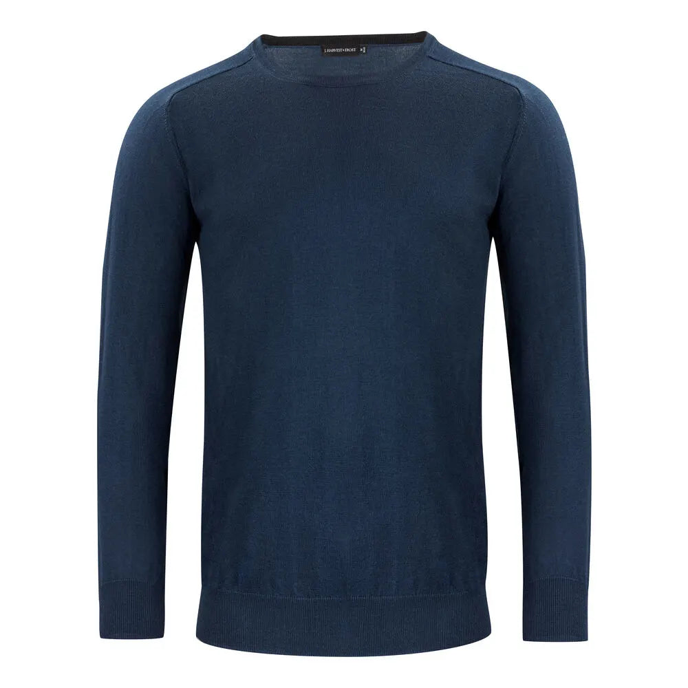 J.Harvest & Frost Merino U Gebreide Sweater Heren Marine