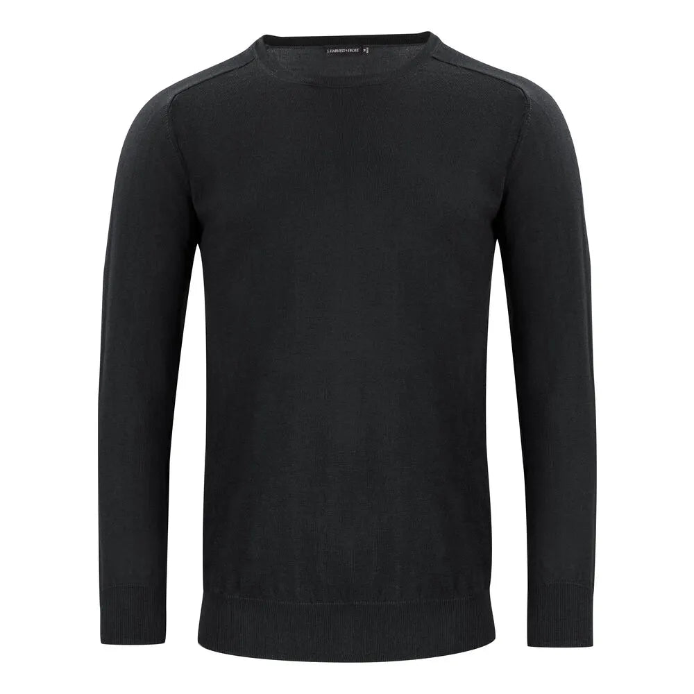 J.Harvest & Frost Merino U Gebreide Sweater Heren Zwart