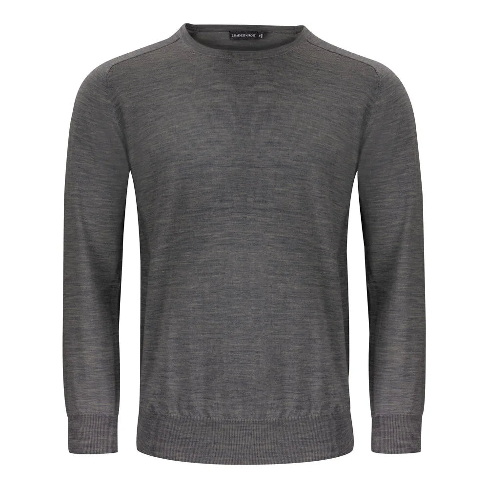 J.Harvest & Frost Merino U Gebreide Sweater Heren Grijs Mêlée