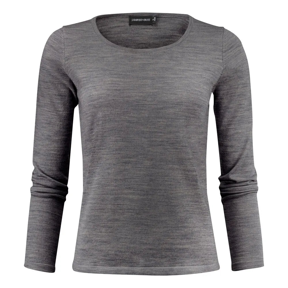 J.Harvest & Frost Merino U Gebreide Sweater Dames Grijs Mêlée