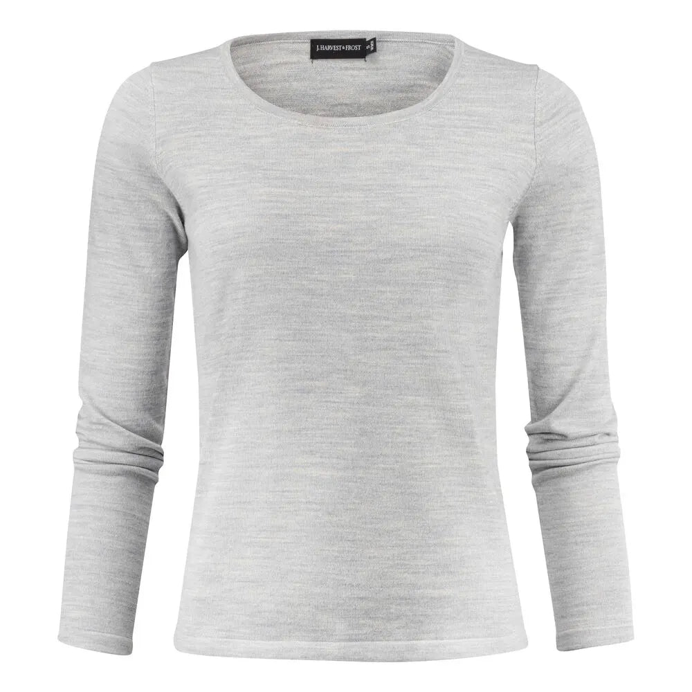 J.Harvest & Frost Merino U Gebreide Sweater Dames Lichtgrijs Mêlée