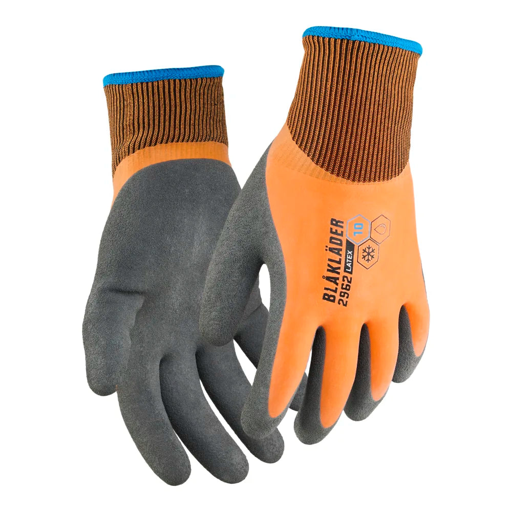 Blaklader 2962 1451 Werkhandschoenen Latex-Gedipt Gevoerd Waterdicht High Vis Oranje