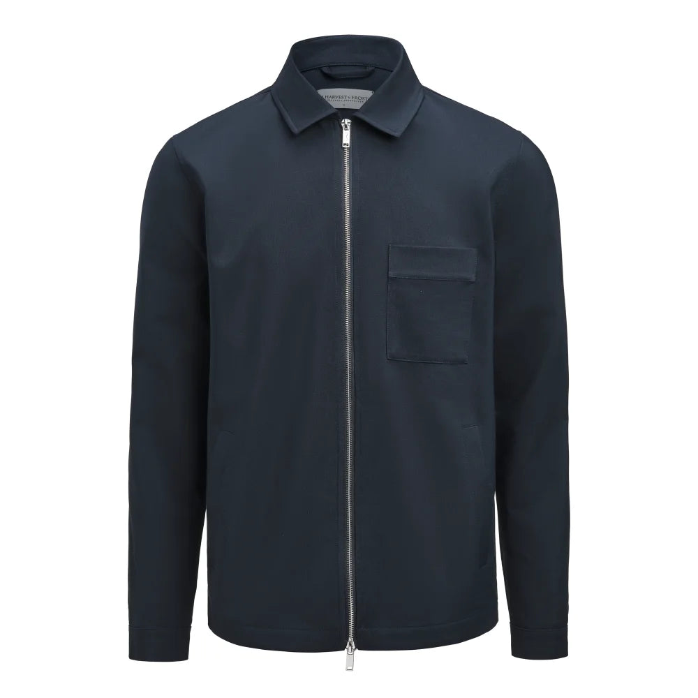 J.Harvest & Frost Modern Zip Overshirt Overshirt Heren Marine