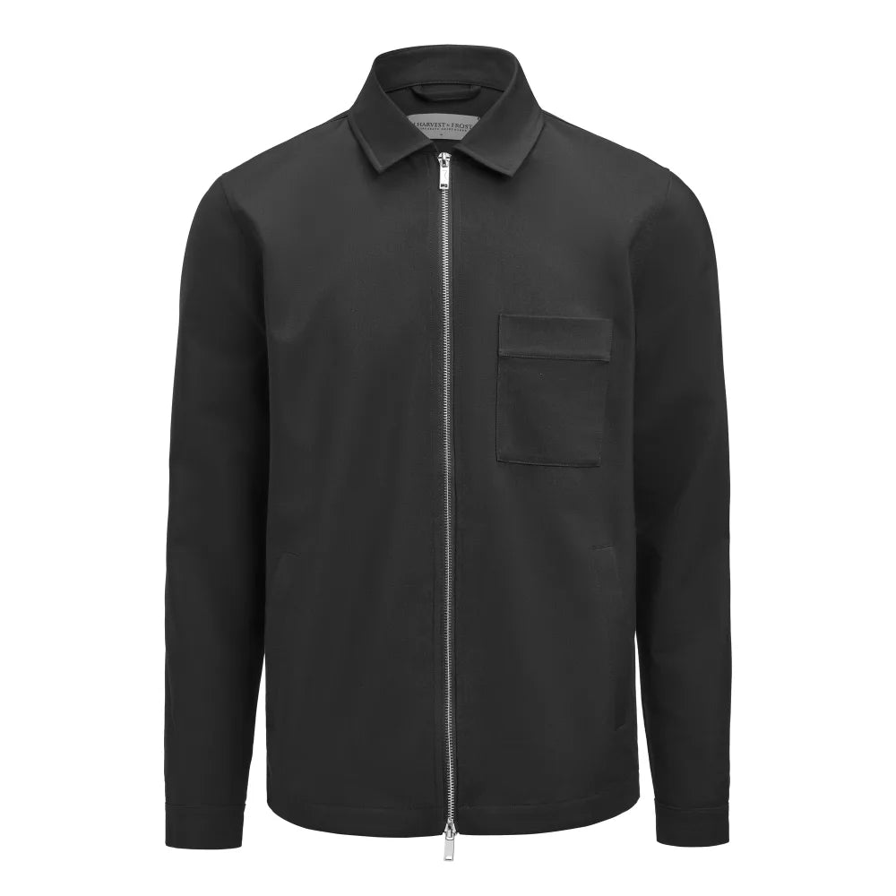 J.Harvest & Frost Modern Zip Overshirt Overshirt Heren Zwart
