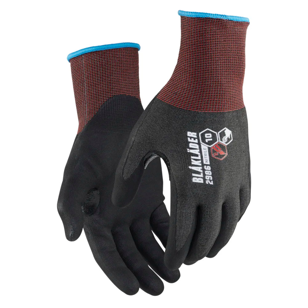 Blaklader 2986 1409 Snijbestendige Handschoenen D Nitril-Gecoat Touch Zwart