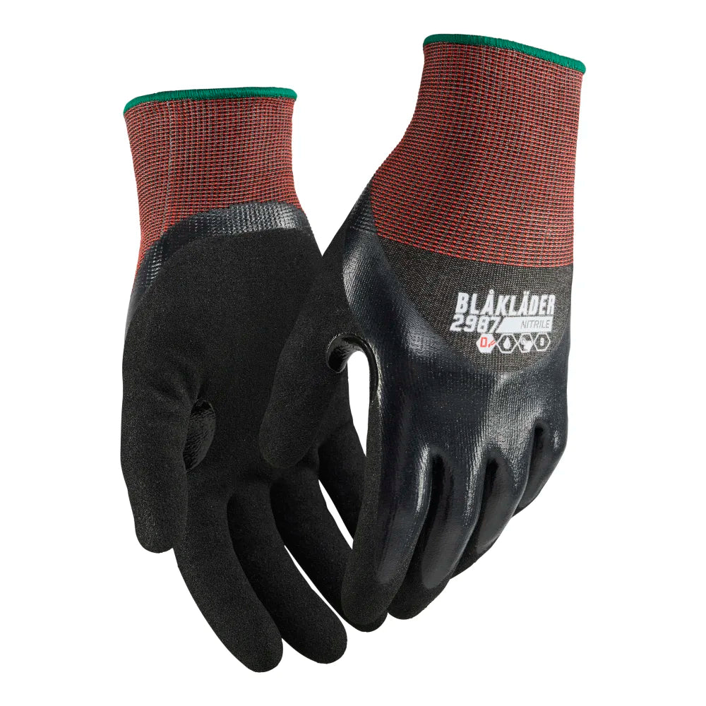 Blaklader 2987 1421 Snijbestendige Handschoenen D Nitril-Gecoat Zwart