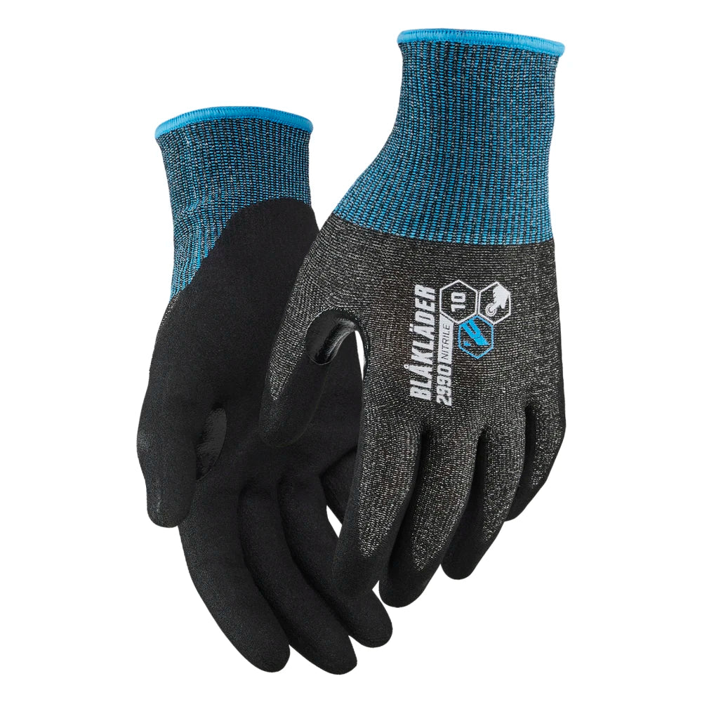 Blaklader 2990 1411 Snijbestendige Handschoenen F Nitril-Gecoat Touch Zwart