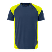 Fristads Green Heavy T-Shirt 7046 Gtm Marineblauw Geel