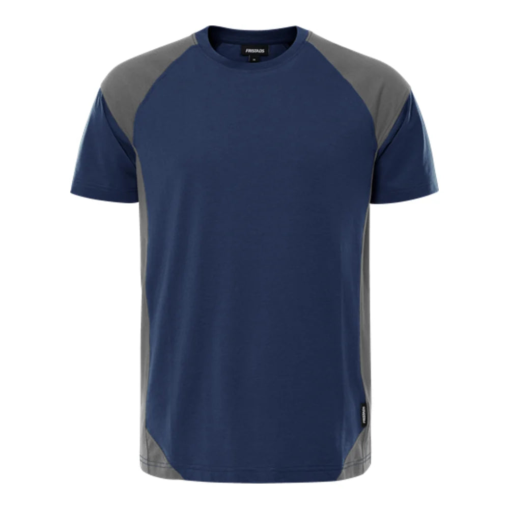Fristads Green Heavy T-Shirt 7046 Gtm Marineblauw Grijs
