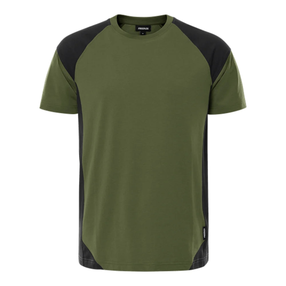 Fristads Green Heavy T-Shirt 7046 Gtm Legergroen Zwart