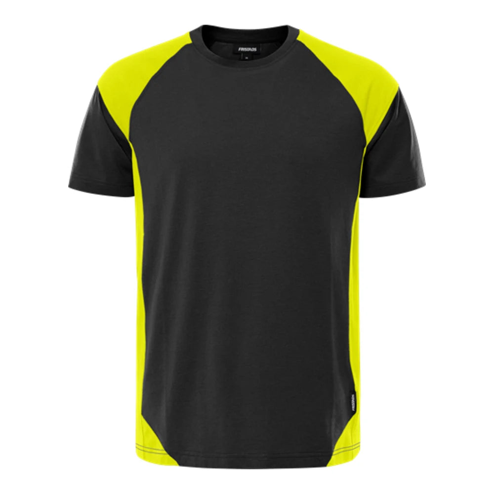 Fristads Green Heavy T-Shirt 7046 Gtm Zwart Geel