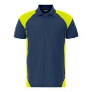 Fristads Green Heavy Poloshirt 7047 Gpm Marineblauw Geel