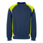 Fristads Green Sweater 7148 Gsm Marineblauw Geel