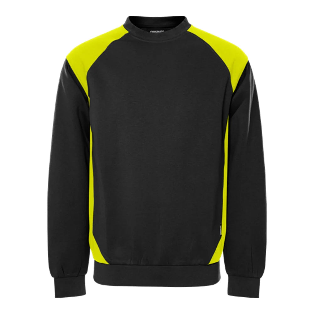 Fristads Green Sweater 7148 Gsm Zwart Geel