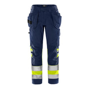Fristads High Vis Dameswerkbroek  Klasse 1 2670 Gplu High Vis Geel Marineblauw